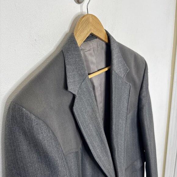 Circle S Men 44S Short Gray Western Blazer Sports Coat Cowboy USA - Picture 3 of 8